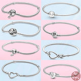 Silver Heart Snake Chain Bracelet For Women