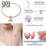 Femme 925 Silver Heart Snake Chain Bracelet