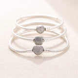 925 Silver Heart Snake Chain Bracelet