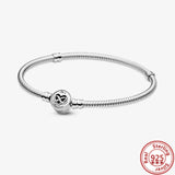 925 Silver Heart Snake Chain Bracelet, Dainty & Stylish Jewelry
