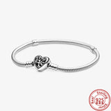 925 Silver Heart Snake Chain Bracelet, Dainty & Stylish Jewelry