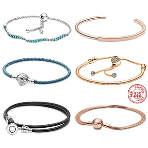 925 Silver Heart Snake Chain Bracelet, Dainty & Stylish Jewelry