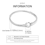 925 Silver Heart Clasp Chain Bracelet