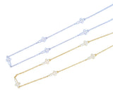 925 Silver Sideway Cross Pendant CZ Necklace