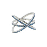 Turquoise Stone Double Criss Cross X Ring for Women