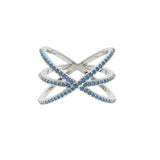 Turquoise Stone Double Criss Cross X Ring for Women