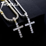TOPFRILLZ Cross Pendant Necklace With 4mm Tennis Chain HipHop