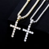 TOPFRILLZ Cross Pendant Necklace With 4mm Tennis Chain HipHop