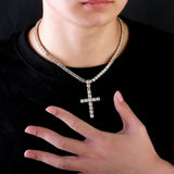TOPFRILLZ Cross Pendant Necklace With 4mm Tennis Chain HipHop