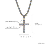 TOPFRILLZ Cross Pendant Necklace With 4mm Tennis Chain HipHop