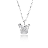 925 Sterling Silver Crown Pendant with Silver Ice Cubic Zirconia