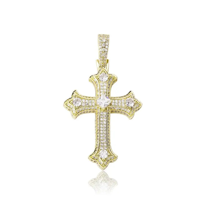 Cross Pendant Iced Out Necklace Hip Hop Jewelry Gift for Men