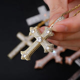 Cross Pendant Iced Out Necklace Hip Hop Jewelry Gift for Men