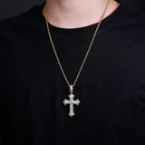 Cross Pendant Iced Out Necklace Hip Hop Jewelry Gift for Men