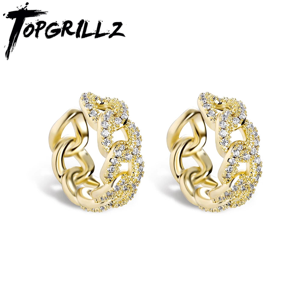 Vintage Gold/White Clip Earrings for Women