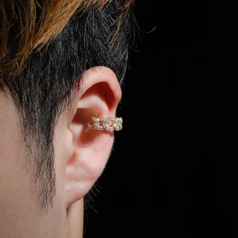 Vintage Gold/White Clip Earrings for Women