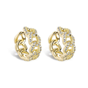 Vintage Gold/White Clip Earrings for Women