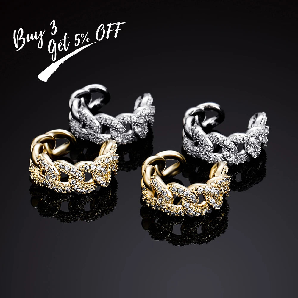 Vintage Gold/White Clip Earrings for Women