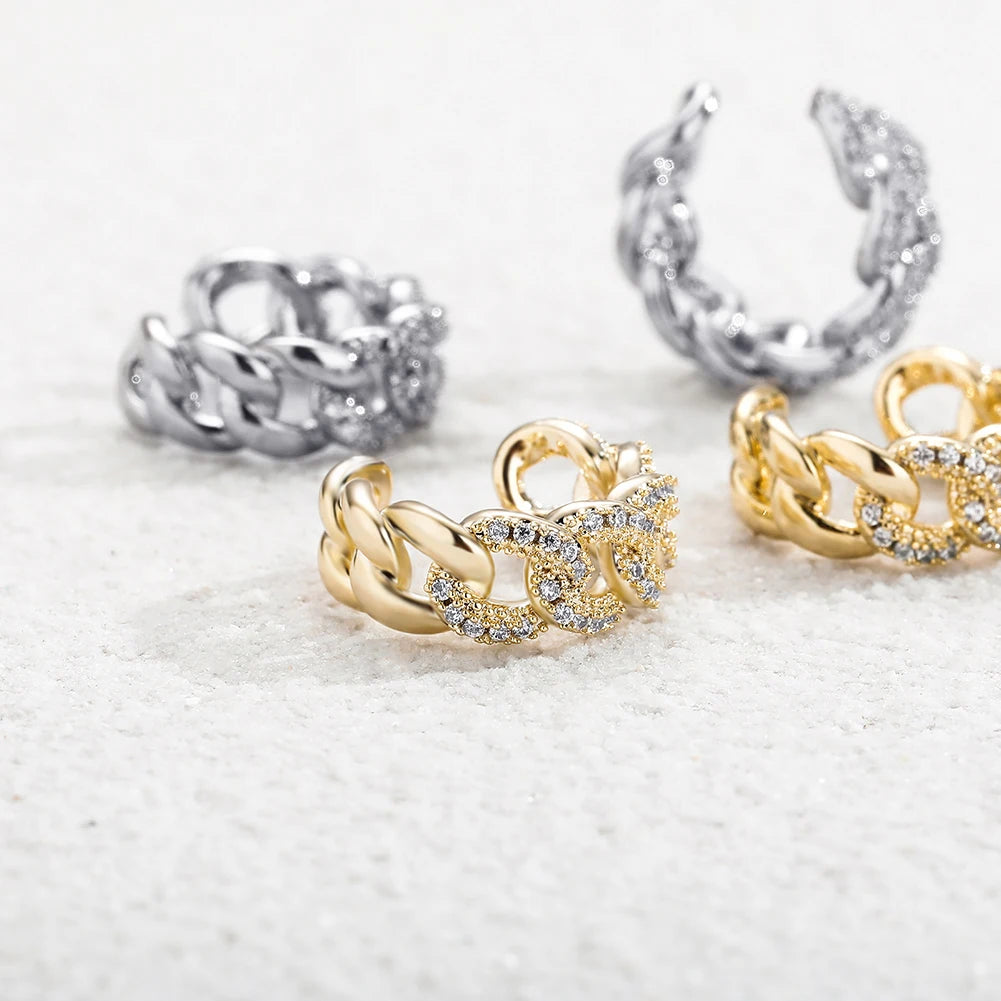 Vintage Gold/White Clip Earrings for Women