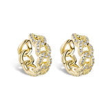 Vintage Gold/White Clip Earrings for Women