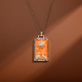 Vintage Tarot Cards Pendant Necklace High Copper Jewelry Good Luck Amulet