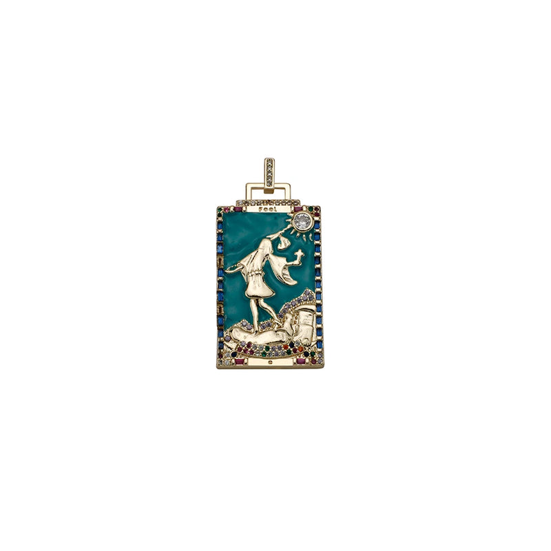 Vintage Tarot Cards Pendant Necklace High Copper Jewelry Good Luck Amulet