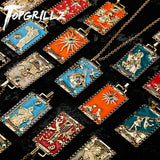 Vintage Tarot Cards Pendant Necklace High Copper Jewelry Good Luck Amulet