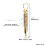 Bullet Pendant Necklace Iced CZ Plating Hip Hop Couple Jewelry