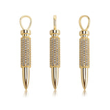 Bullet Pendant Necklace Iced CZ Plating Hip Hop Couple Jewelry