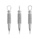 Bullet Pendant Necklace Iced CZ Plating Hip Hop Couple Jewelry