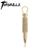 Bullet Pendant Necklace Iced CZ Plating Hip Hop Couple Jewelry