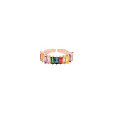 Cubic Zirconia Baguette Ring Opening Adjustable Ring Wedding Gift