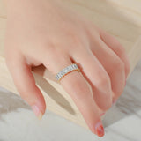 Cubic Zirconia Baguette Ring Opening Adjustable Ring Wedding Gift