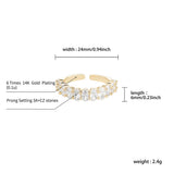 6mm CZ Couple Rings Opening Adjustable Wedding Gift