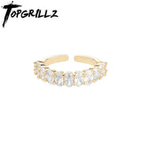 6mm CZ Couple Rings Opening Adjustable Wedding Gift