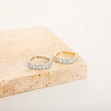 6mm CZ Couple Rings Opening Adjustable Wedding Gift