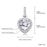 Heart Pendant Necklace High Bling Iced Out CZ Hip Hop Jewelry Gift