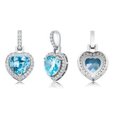 Heart Pendant Necklace High Bling Iced Out CZ Hip Hop Jewelry Gift