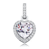 Heart Pendant Necklace High Bling Iced Out CZ Hip Hop Jewelry Gift
