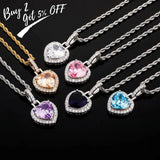 Heart Pendant Necklace High Bling Iced Out CZ Hip Hop Jewelry Gift