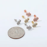 925 Silver CZ Flower Stud Earring Hip Hop Women Sterling Silver Jewelry