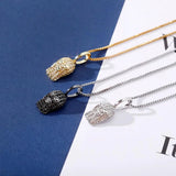 925 Silver Mask Pendant with Iced Zircon Hip-hop Jewelry