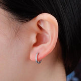 925 Silver Round Earrings Iced Out CZ Jewelry Gift Women