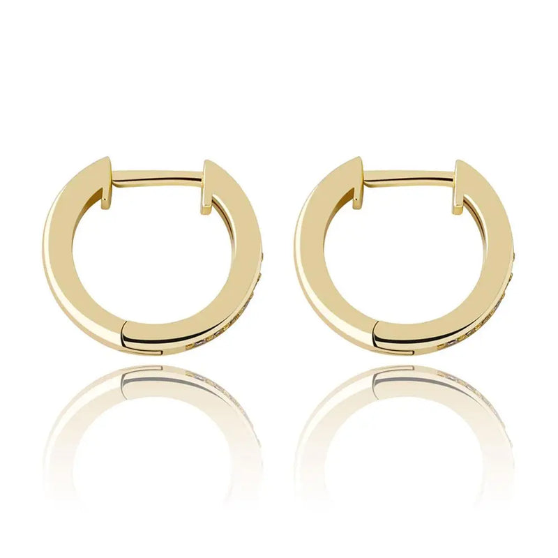 925 Silver Round Earrings Iced Out CZ Jewelry Gift Women