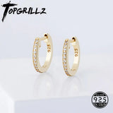 925 Silver Round Earrings Iced Out CZ Jewelry Gift Women