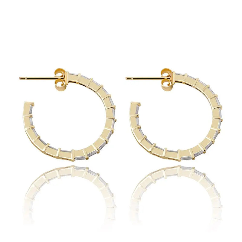 925 Silver CZ Earring Pave Jewelry Gift Women