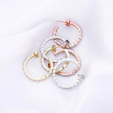 925 Silver CZ Earring Pave Jewelry Gift Women