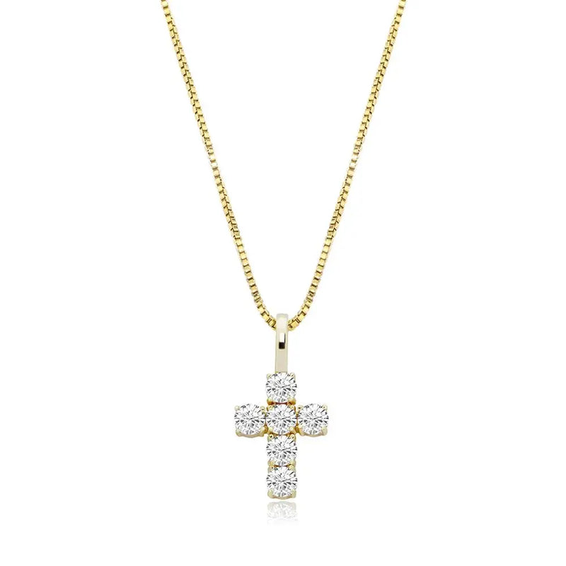 925 Silver CROSS Pendant Iced CZ Women's Pendant Hip Hop Jewelry