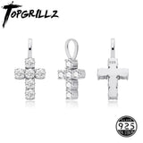 925 Silver CROSS Pendant Iced CZ Women's Pendant Hip Hop Jewelry