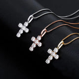 925 Silver CROSS Pendant Iced CZ Women's Pendant Hip Hop Jewelry